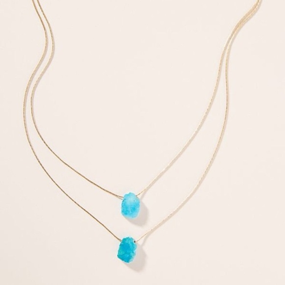 Goldie Layered Necklace Turquoise & Gold